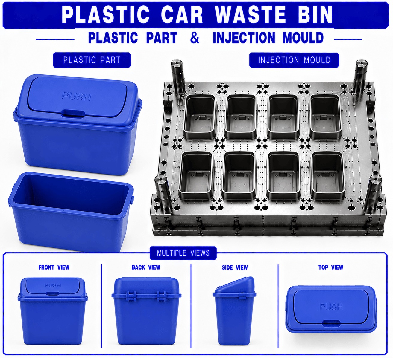 Plastic Car Waste Bin Mould and Moulding Service